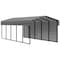 Arrow Storage Products Galvanized Steel Carport, W/ 1-Sided Enclosure, Compact Car Metal Carport Kit, 10'x24'x7', Charcoal CPHC102407ECL1 - alternate 1